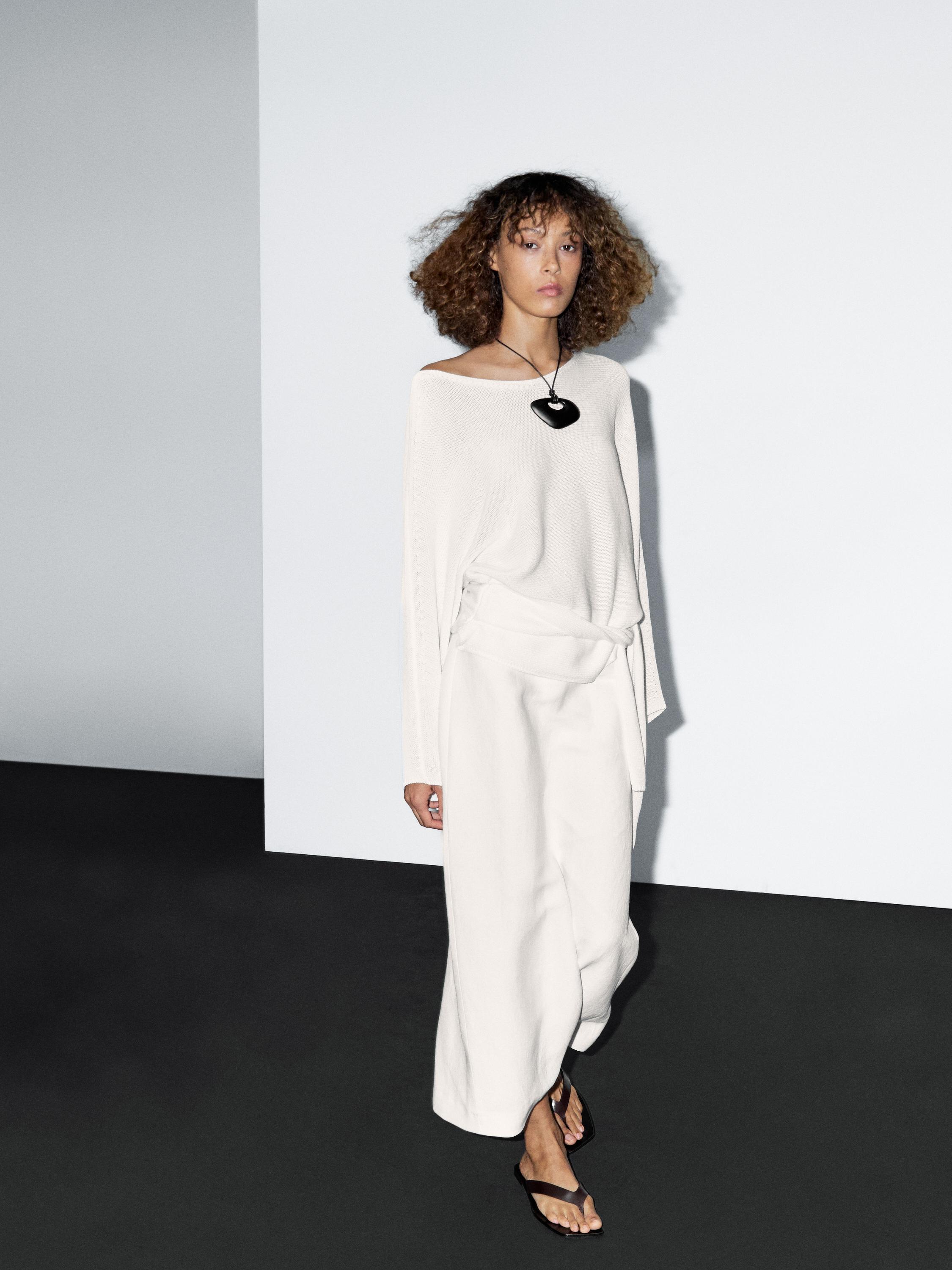 Jupe midi droite chanvre